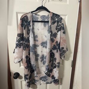 Floral Sheer Kimono Cardigan XXL